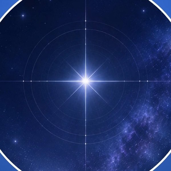 A single bright star in a deep blue night sky