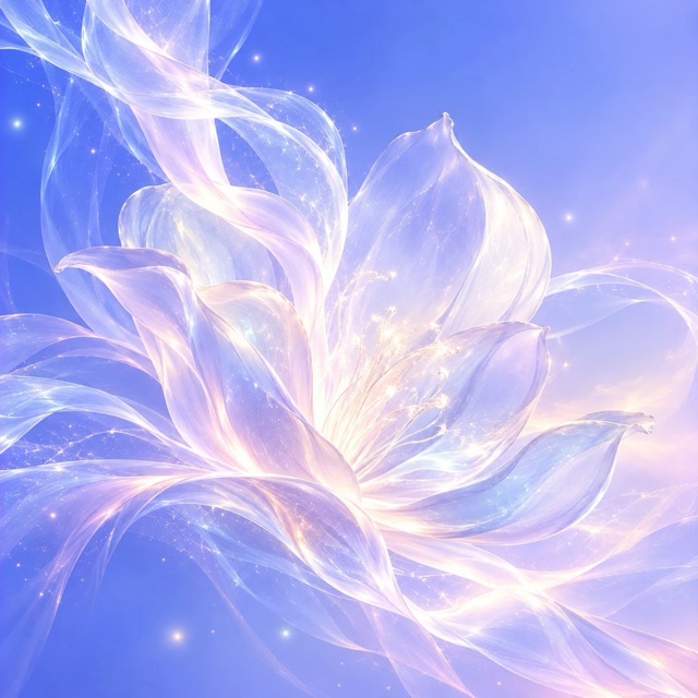 A glowing lotus opening into light